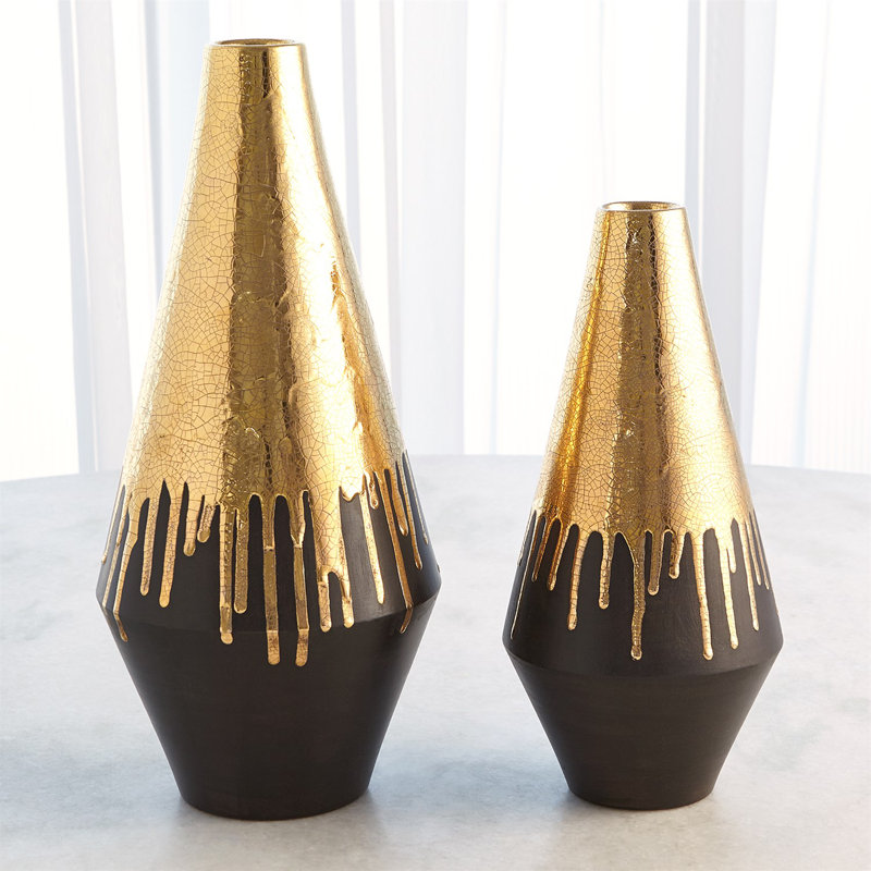 Gold Drip Vase-Lg, 16.5"