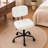 Armless Home Office Chair, Small Height Adjustable PU Leather Desk Chair, Ergonomic Task Chair with 360° Swivel Rolling Wheels-242164626