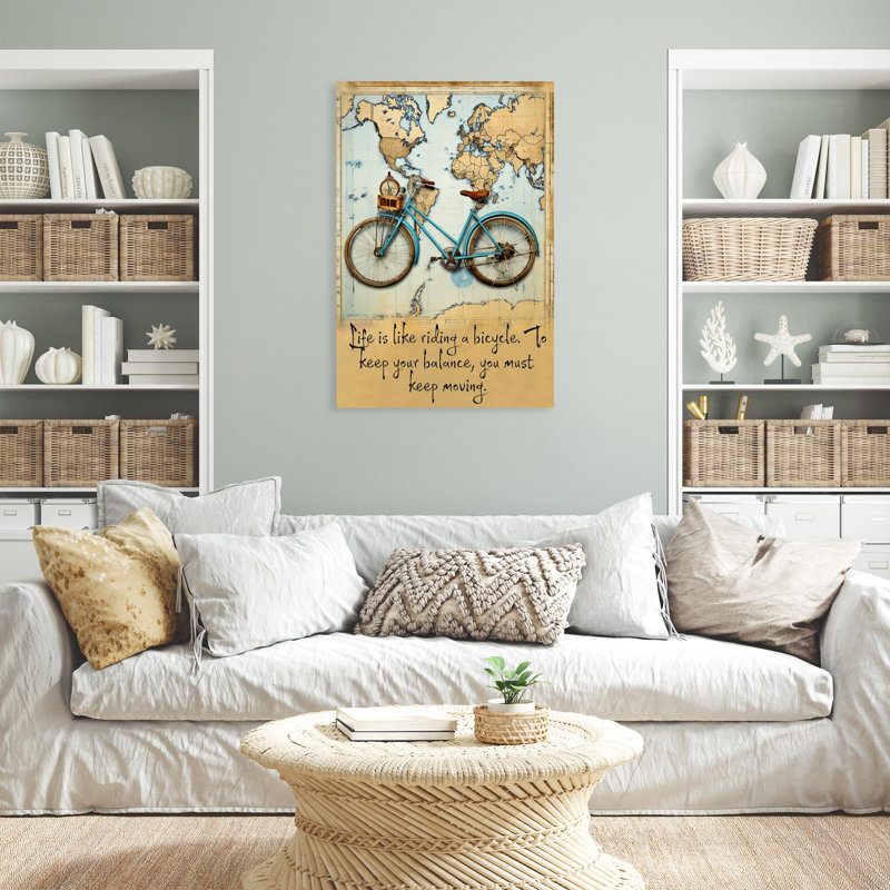 La vie est comme faire du vélo, H 20 po x l 16 po x P 1,25 po