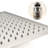 16" Square Shower Head, Brushed Nickel Finish, 304 Stainless Steel - Self-cleaning For A Comfortable Shower, Bathroom 16 Inch Prevents Clogging, Enhances-117092737
