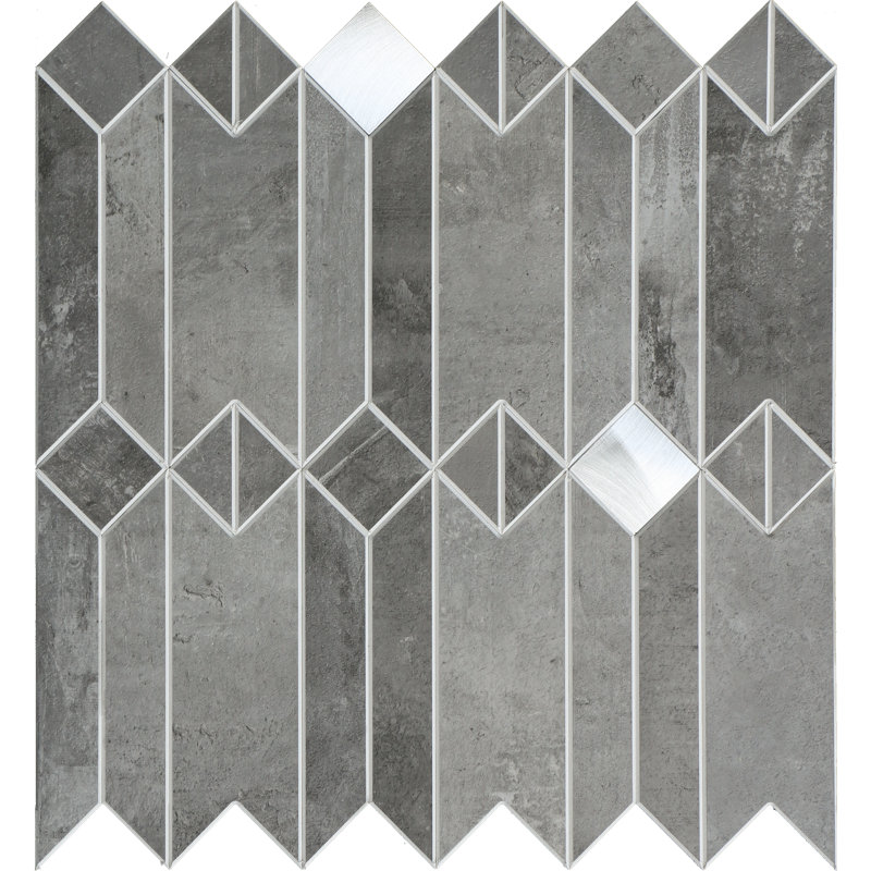 Carreau de mosaïque auto-adhésif en pierre 12 po x 12 po, Bleu gris