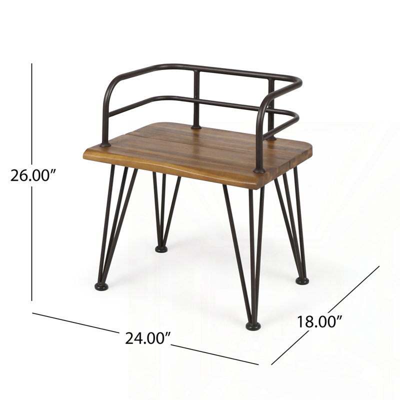 WOOD AND METAL CHAIR (Set of 2)