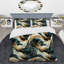 Ensemble de housse de couette abstraite en polyester peint à la main en marbre acrylique-93270943-112917713