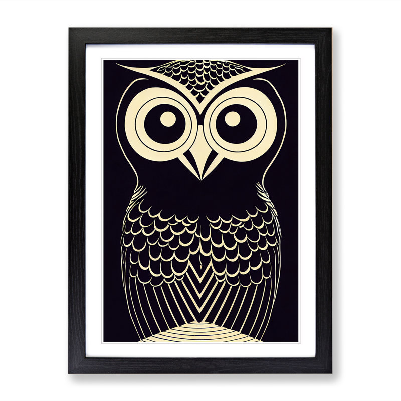 XV1022-579X An Eccentric Owl - Single Picture Frame Print, Black, 64cm H x 46cm W x 2cm D