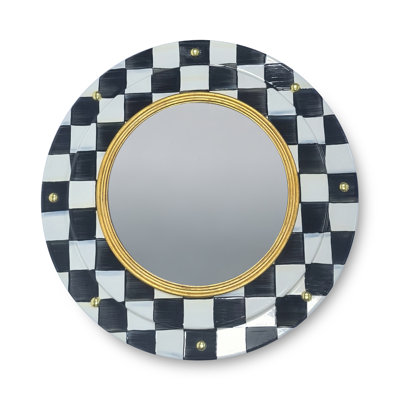 Courtly Check Round Enamel Wall Mirror