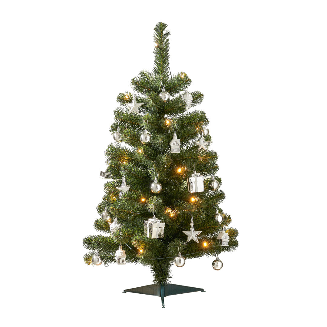 Künstlicher Weihnachtsbaum 90 cm Weiß mit Beleuchtung