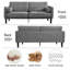Canapé à accoudoirs carrés en cuir 70 po Modern-1772876302