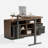 Adonia 67" L-Shaped Adjustable Standing Desk With 2 File Cabinets, AC/USB, Sit-Stand Home Office Desk-344465866