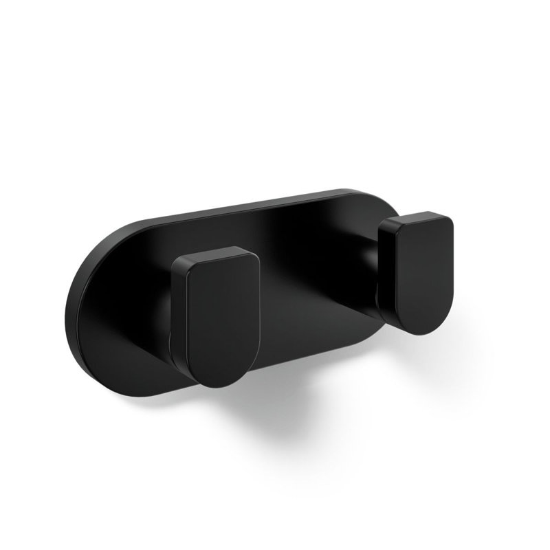 Composed® Wall Mounted Double Robe Hook, Matte Black