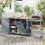 Îlot de cuisine 78,3 "avec table de barbecue pliable-1928753567