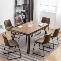 Gizoon Glass Dining Table Sets for 6, 7 Piece Kitchen Table and Chairs Set  for 6 Person, PU Leather …See more Gizoon Glass Dining Table Sets for 6, 7