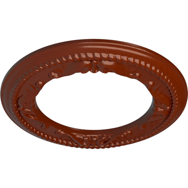 Médaillon de plafond Blackthorn Endurathane, P 13 3/8 po x P 7 1/2 po x P 3/4 po (convient aux auvents jusqu'à 7 1/2 po), fini argent peint à la main