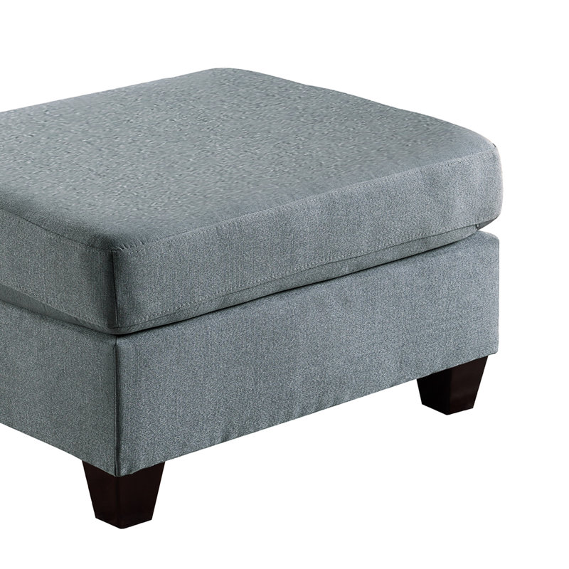 Fauteuil modulaire 2 pièces gris en tissu d'aspect lin et tissu gris relaxant