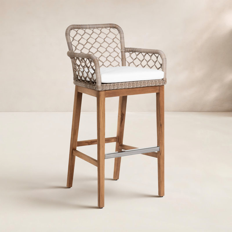 Outdoor Teak Bar Stool, 30.75"