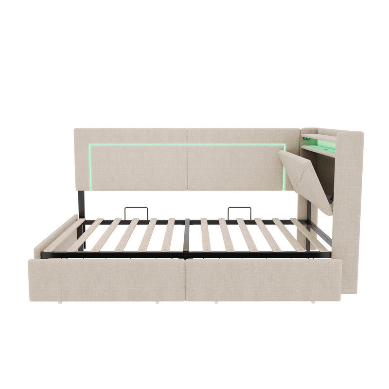 Bed, Beige