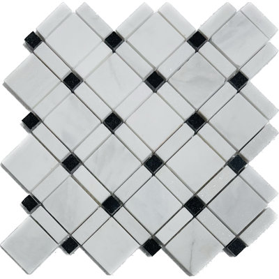 Carrara Thassos Marble Diamond Mosaic Wall & Floor Tile