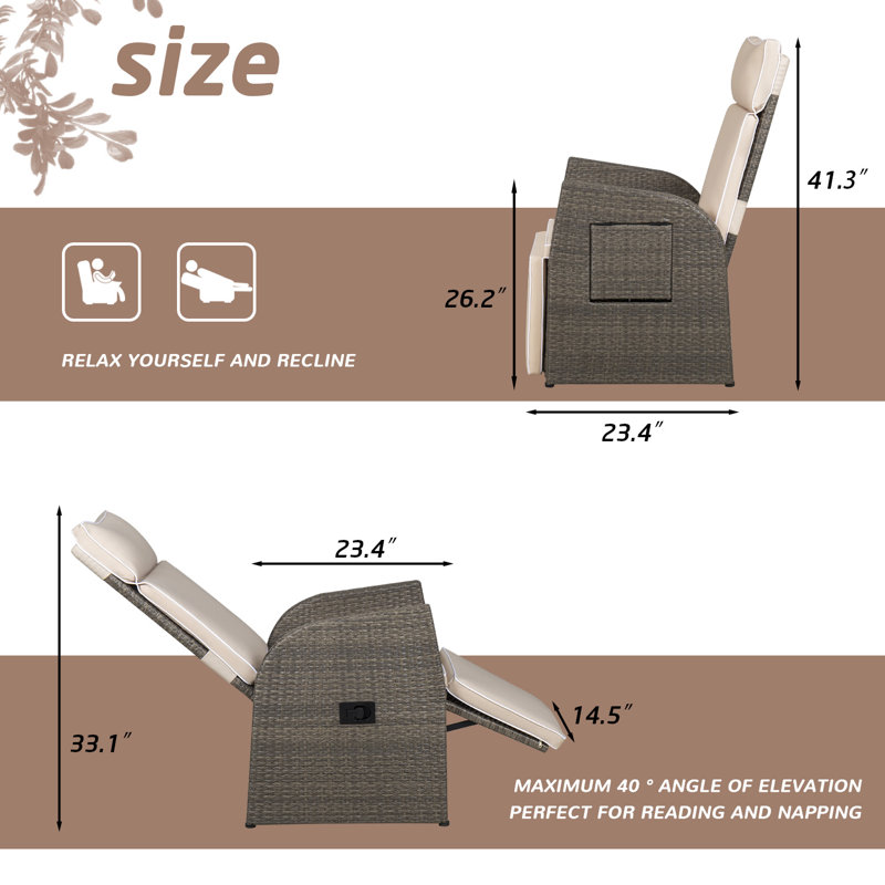 Chaise de patio avec coussins Djene