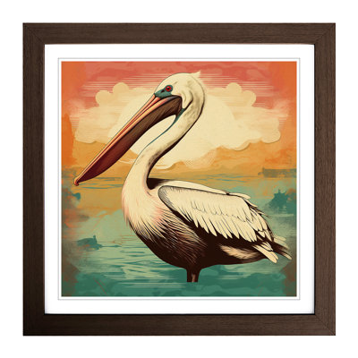Pelican Retro Art - Framed Print