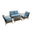 Ensemble de canapé de conversation modulaire 4 pièces pour patio - ensemble de canapé d'angle pour l'extérieur avec osier en rotin KD.