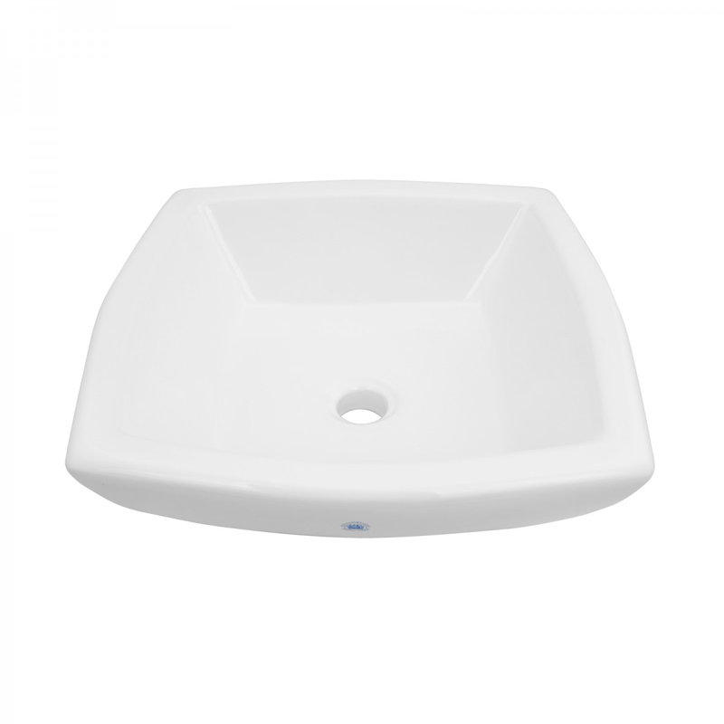 The Renovators Supply Inc. 15.5'' Gloss Vitreous China Square Bathroom Sink