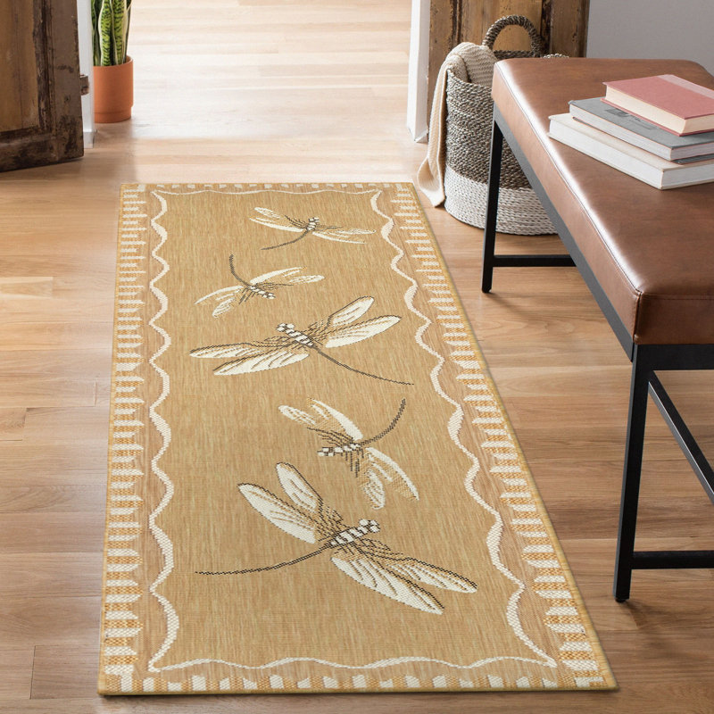 Tapis intérieur / extérieur sable foncé Thorsen, Tapis de couloir 1 pi 11 po x 4 pi 11 po