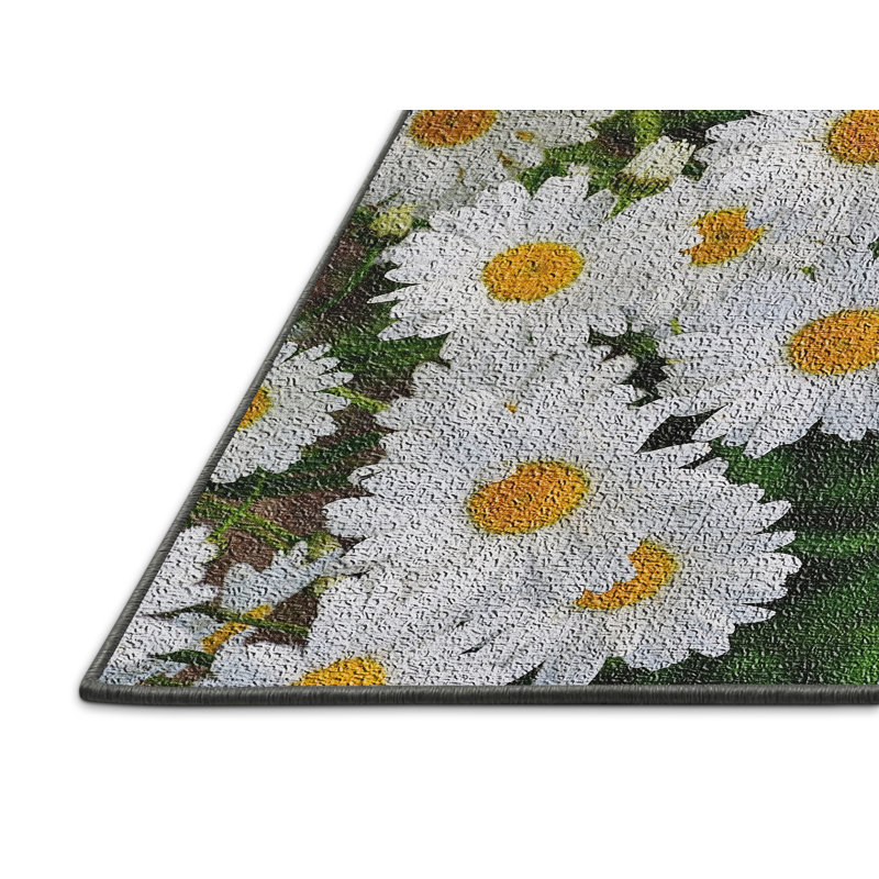 Tapis 3 zones blanches close up spring, Rectangle 5 pi x 7 pi