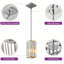Ensemble de 3 luminaires suspendus modernes en cristal chromé - lustres rectangulaires réglables avec base E26