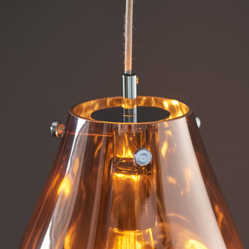 Raritan 1 - Light Chrome Teardrop Pendant, Copper Metallic