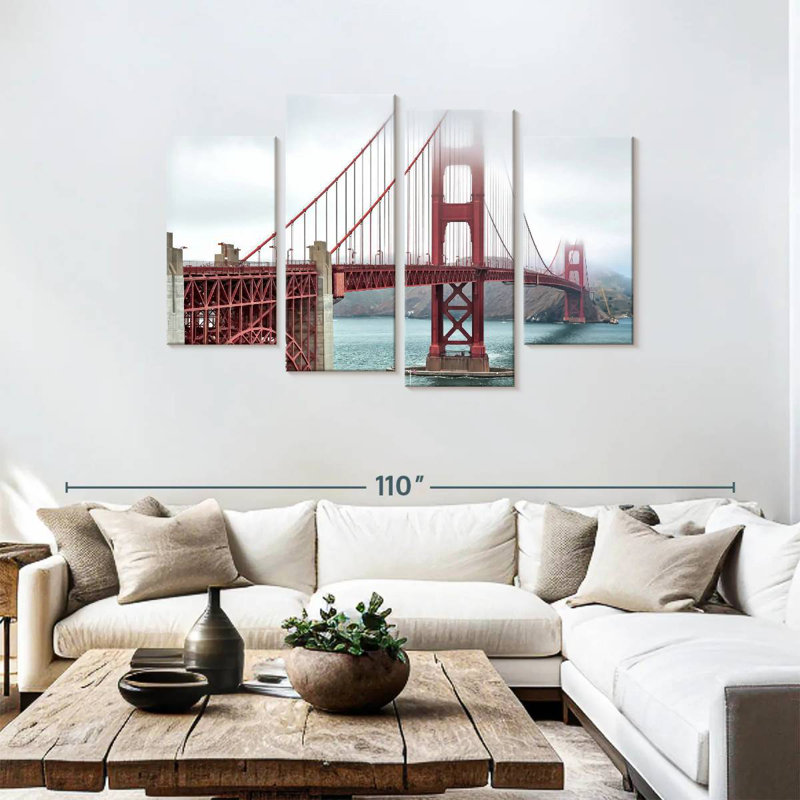Lilie Golden Gate Bridge Stormy Mist, 48" H x 75" W