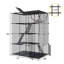 Cage intérieure / extérieure en métal pour chat avec hamac 4 couches