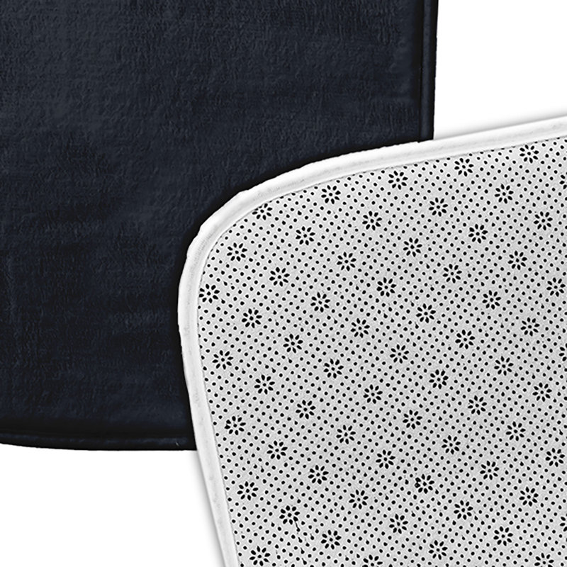 Tapis de bain Compass, L 17 po x L 24 po, Noir