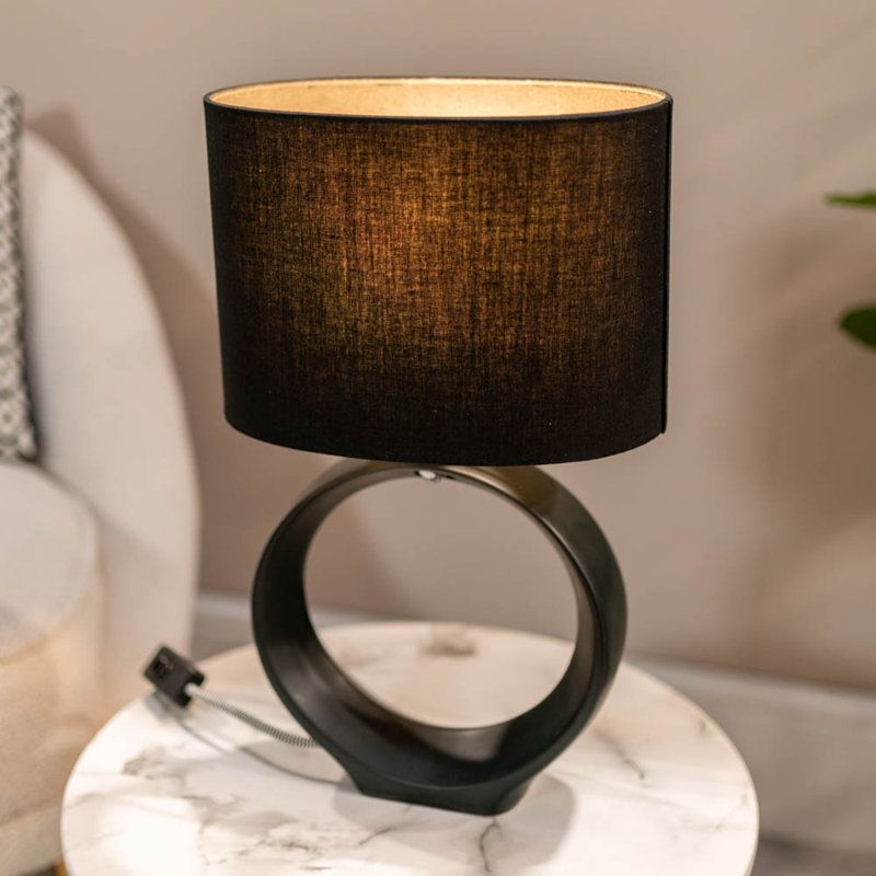 Cabrielle Ceramic Table Lamp, Yes, Black
