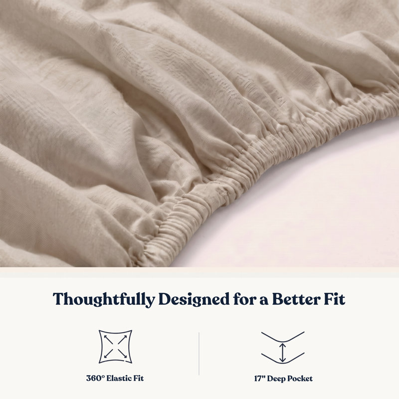 Drap-housse en satin de coton biologique certifié Dela GOTS, densité de tissage 400, coton doux à longues fibres, poche profonde de 16 po