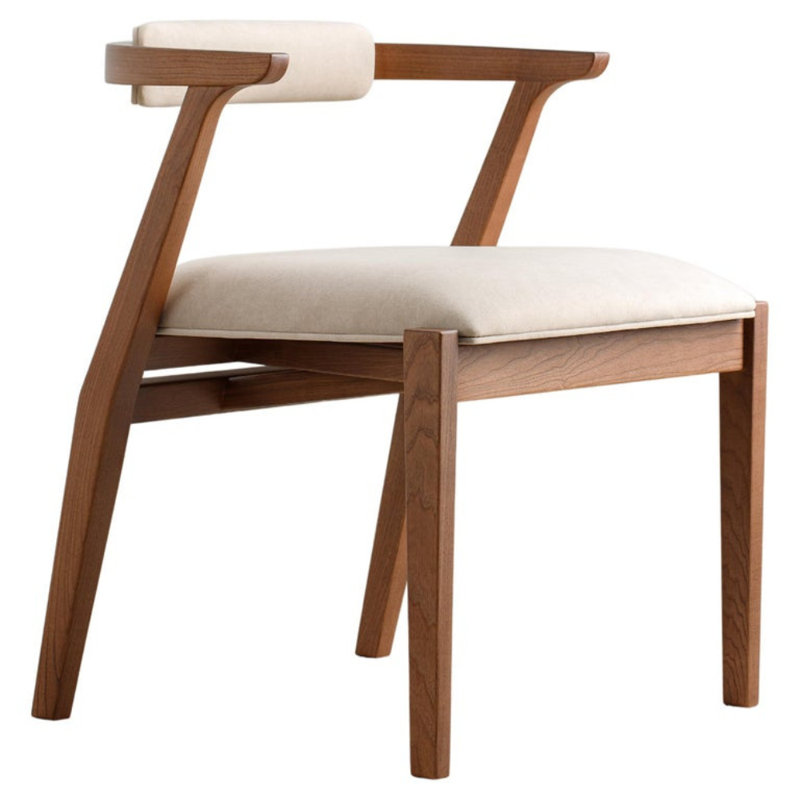 Ellis Dining Chair, Matte Brown, Beige
