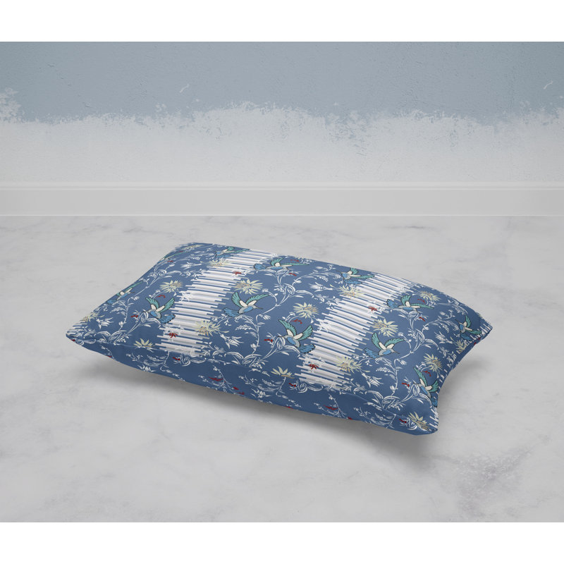 Coussin décoratif Songbird Flora Parade, Bleu / blanc