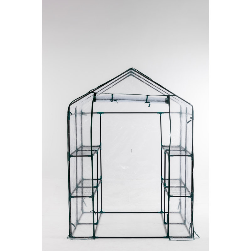 Greenhouse with 8 Sturdy Shelves, PVC Cover & Windows - 56 x 56 x 76-Inch for Indoor Outdoor Use