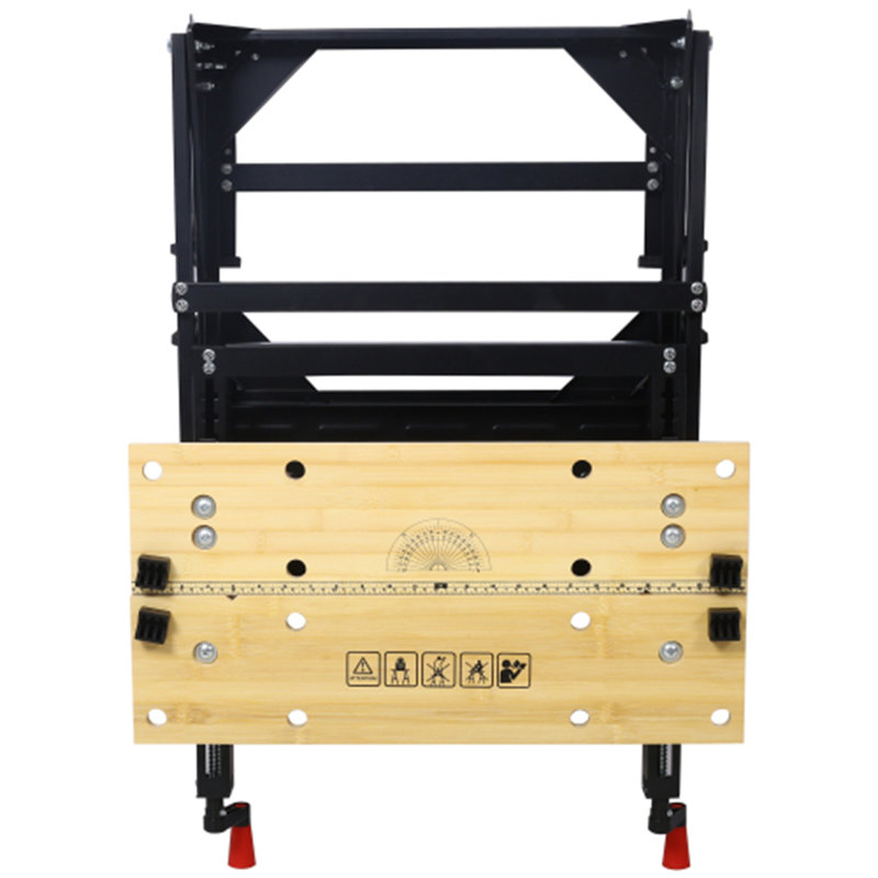 Établi multifonctionnel, établi pliable portatif, avec mâchoires réglables, serrage vertical et quatre broches rotatives réglables, convient au bricolage et au travail du bois