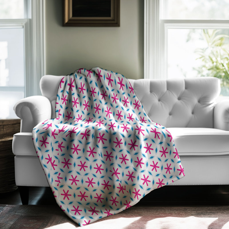 Shapes Blue - 1 pièce Sherpa Premium, Lit simple