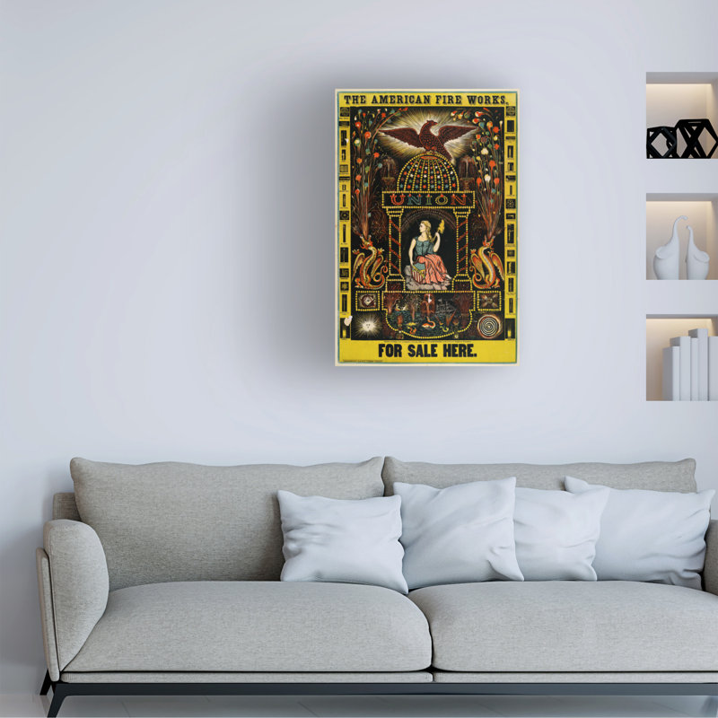 «The American Fire Works For Sale Here On Canvas» par Print Collection, reproduction, H 19 po x l 12 po x P 2 po