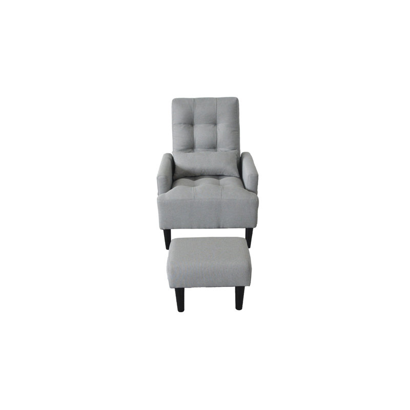 Fauteuil de salon avec plusieurs angles et rembourrage en mousse dans un tissu inclinable gris moderne