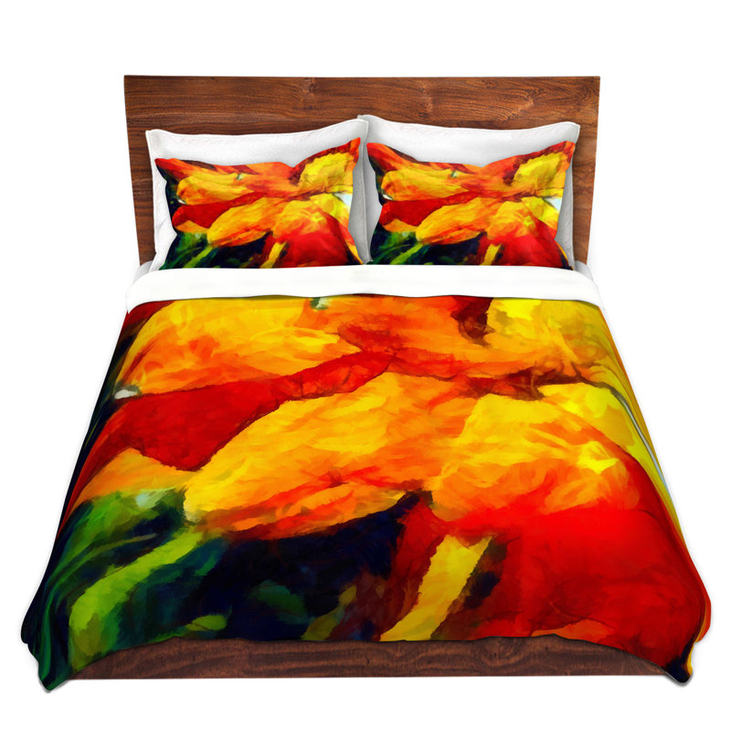  Ensemble de housse de couette Angelina Vick Dancing Daisy, Housse de couette simple + 1 taie décorative stan