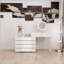Commode à 10 tiroirs sans poignée prolongée, meuble-lavabo blanc pour un rangement organisé et sans poussière