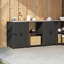  Kitchen Storage Set With Shelf 3 Pcs Black 180 X 50 X 92 Cm-388432124