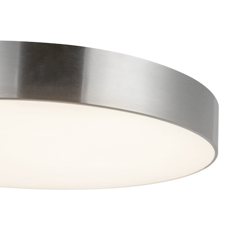 Musa 11-in Black dimmable LED Flush Mount, Nickel