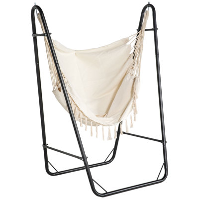 Chaise longue de hamac avec support en U Outsunny