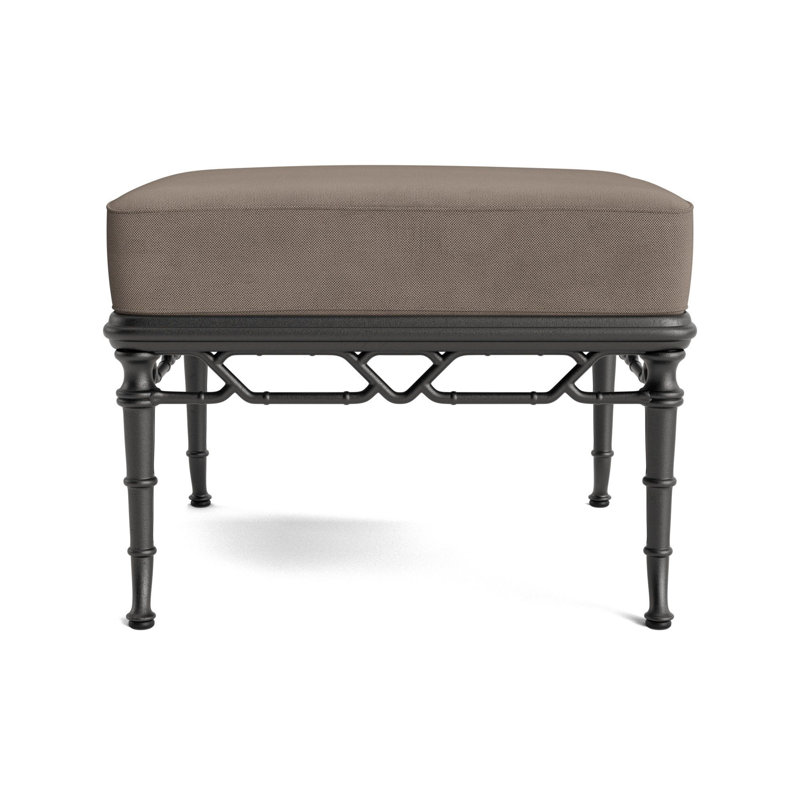 Calcutta Outdoor Ottoman, Textured Pewter, Fushion Charcoal