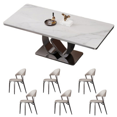 Ensemble de table de salle à manger haut de gamme avec chaises