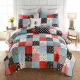 Wild One Patch Cotton Quilted Patchwork Quilt Set