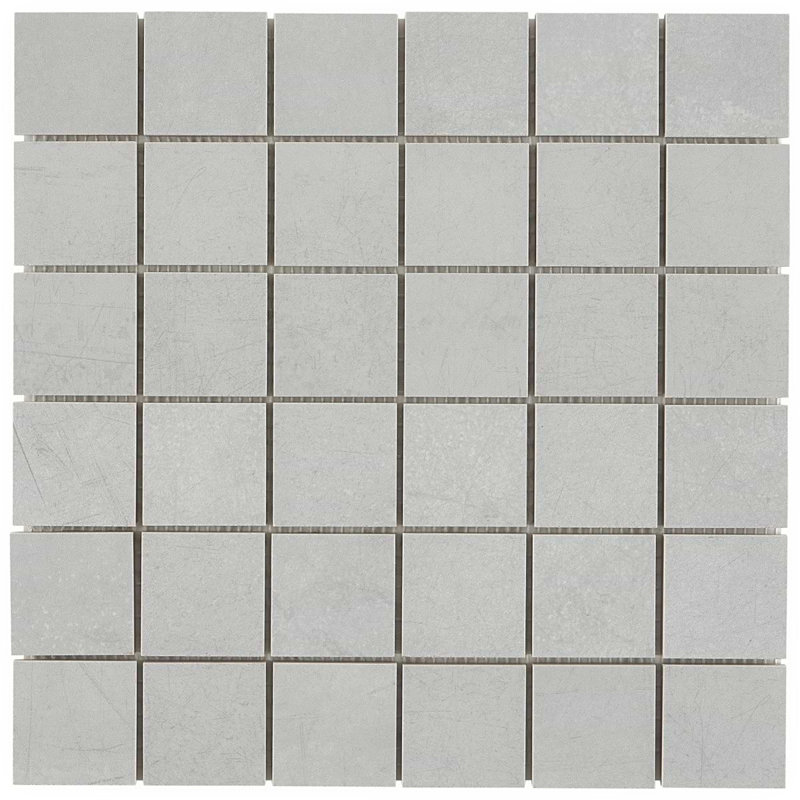 Bond 2x2 Matte Porcelain Mosaic Tile, Nimbus Silver