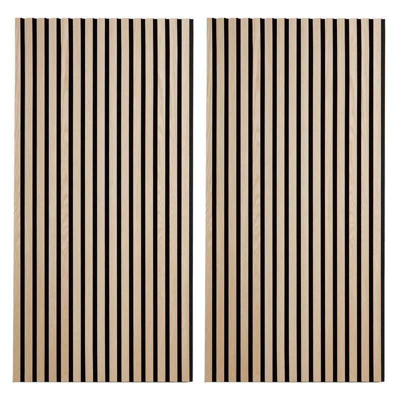 Novalyn Acoustic Wall Paneling (2-pack), Natural/Black, 120cm H x 60cm W x 2.5cm D
